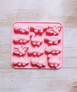 Alternative view of 12 Cavity Square Dinosaur Chocolate Silicone Mold JKB-3306