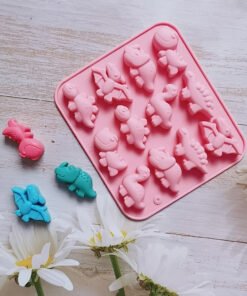 12 Cavity Square Dinosaur Chocolate Silicone Mold JKB-3306