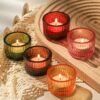 Vertical striped candle cup