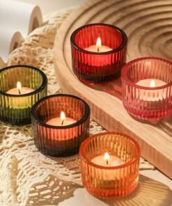 Vertical striped candle cup