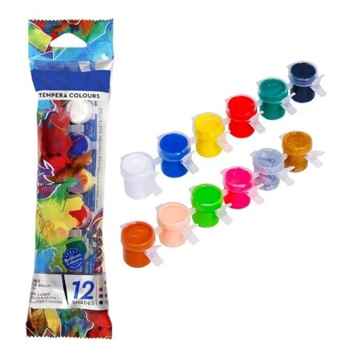 Spring Tempra Colour DOMS Tempra 12 Colour Set with Brush Water Base Poster Colours