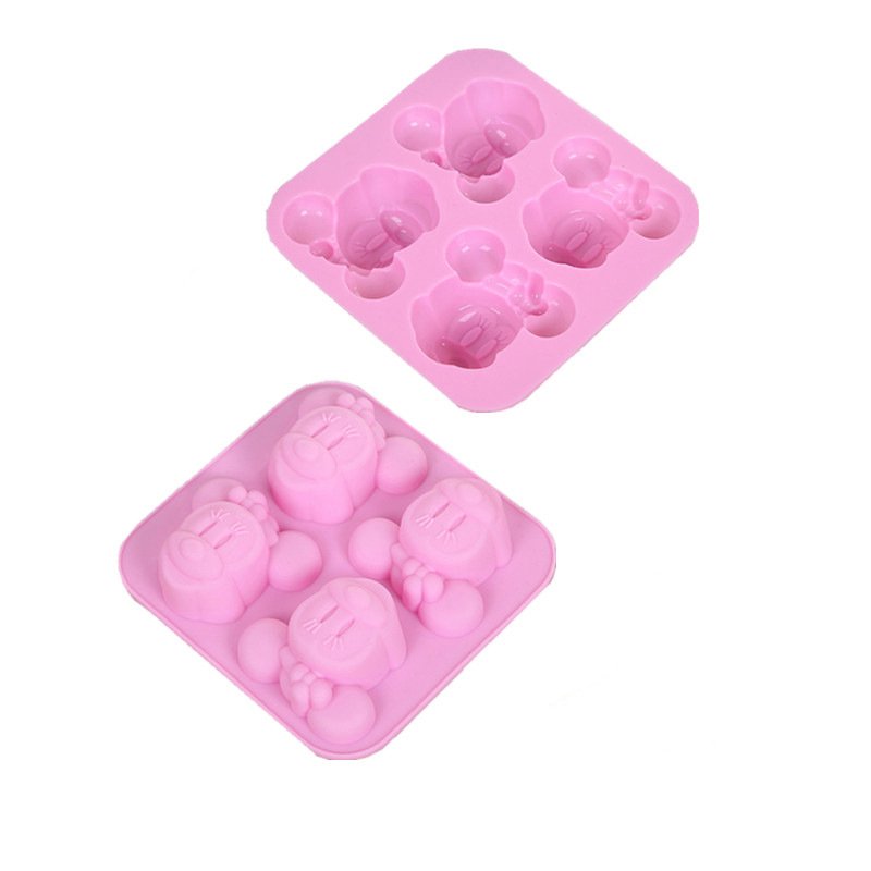Vedini 4 Cavity Minnie Mouse Cartoon Silicon Mold Chocolate Craft Candy Baking Mold JKB-3390 - Image 3