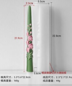 Phalaenopsis Orchid Long Candle Silicone Mold for Aromatherapy Candle Production