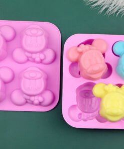 Vedini 4 Cavity Minnie Mouse Cartoon Silicon Mold Chocolate Craft Candy Baking Mold JKB-3390
