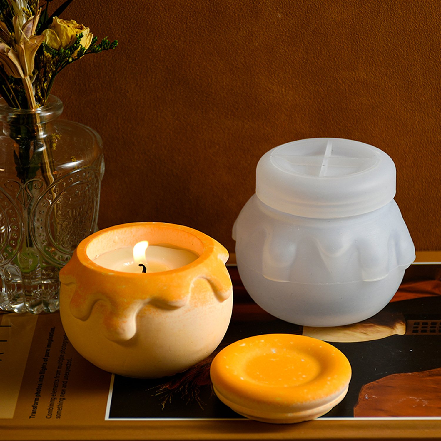 Vedini Concrete Honey Storage Pot Silicone Mold JKB-3350 - Image 4