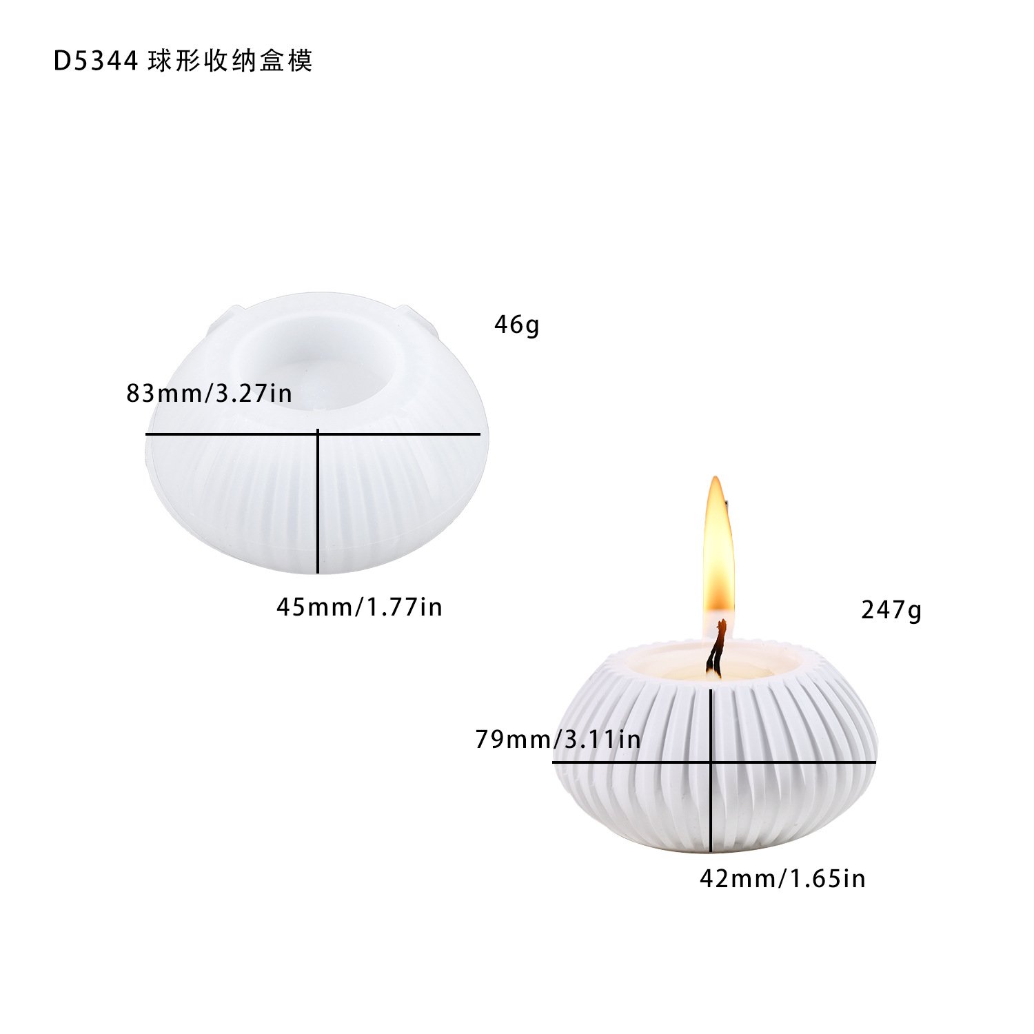 Vedini Concrete Spherical Jar Silicon Mold JKB-3354 - Image 3