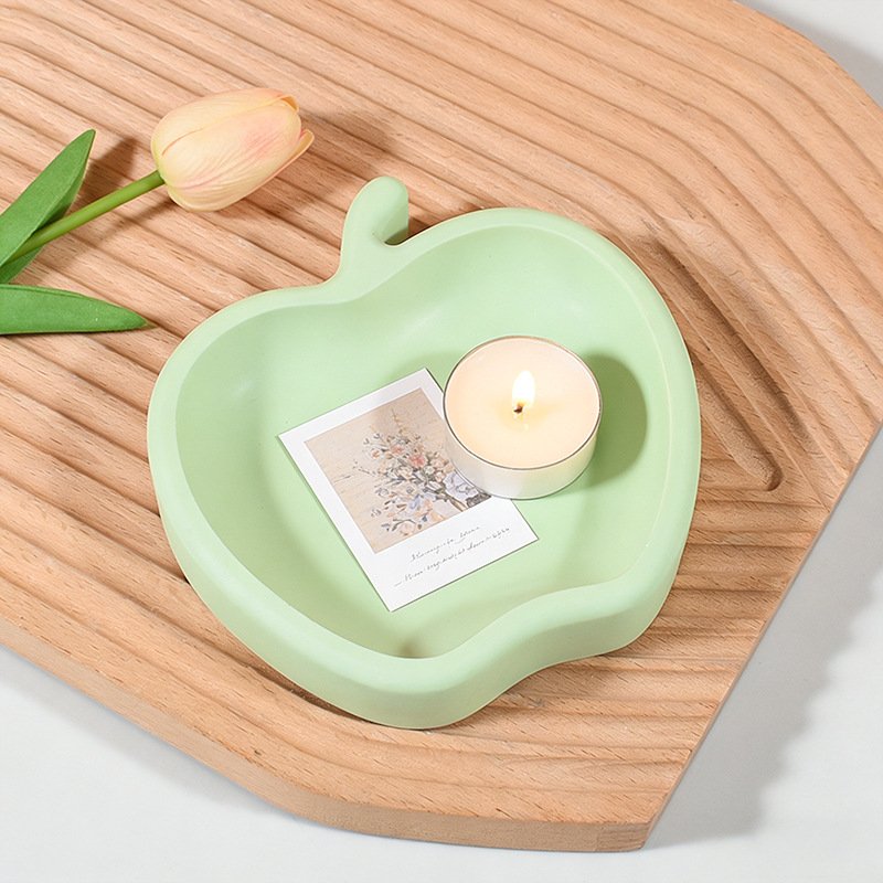 Vedini Concrete Fruit-Shaped Apple Tray Silicone Mold Aromatherapy Gypsum Ornament Mold JKB-3365 - Image 3