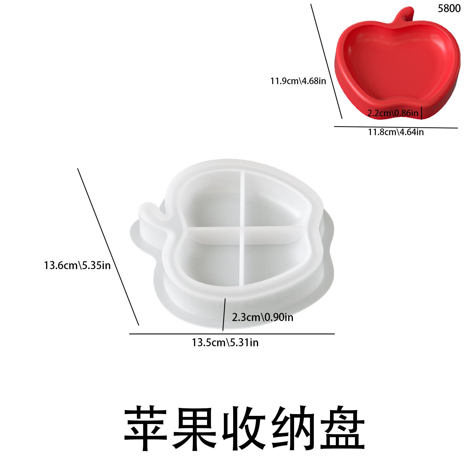 Vedini Concrete Fruit-Shaped Apple Tray Silicone Mold Aromatherapy Gypsum Ornament Mold JKB-3365 - Image 5