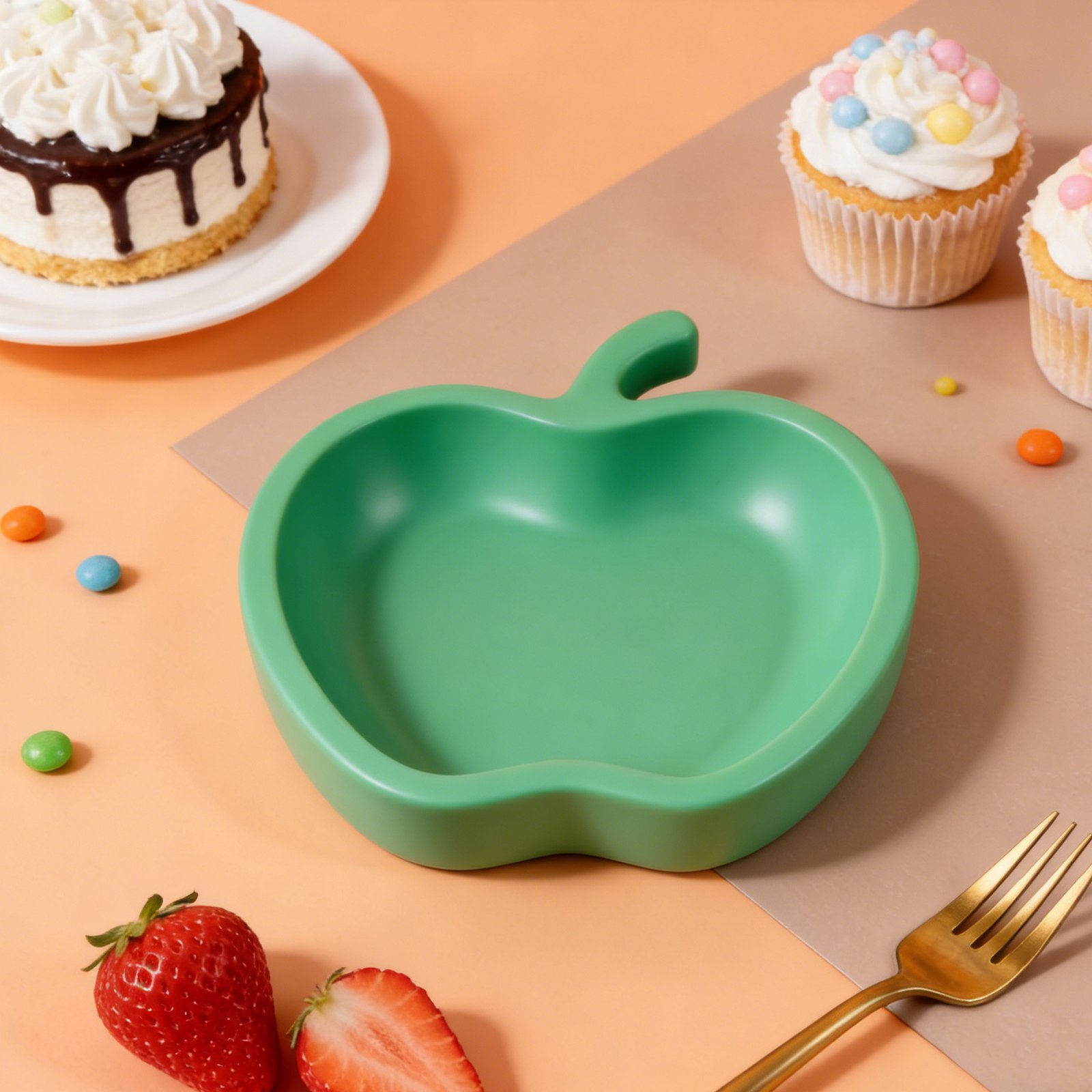 Vedini Concrete Fruit-Shaped Apple Tray Silicone Mold Aromatherapy Gypsum Ornament Mold JKB-3365 - Image 4