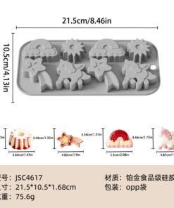 Alternative view of Vedini 8 Cavity Rainbow Meteor Unicorn Sun Shape Silicone Mold JKB-3337