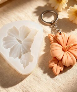 Vedini Hibiscus Flower With Leaf Silicon Mold For Resin,Candle,Soap and  Fondant Crafts JKB-3375