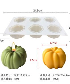 Alternative view of Vedini 6 Cavity Pumpkin Silicon Mold JKB-3341