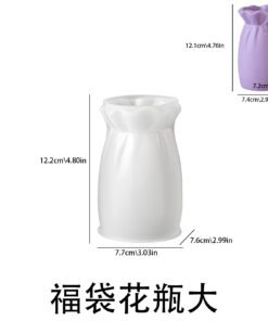 Alternative view of Vedini Concrete Lucky Bag Vase Silicone Mold Handmade DIY JKB-3371