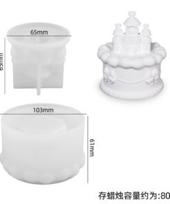 Alternative view of Vedini Concrete Castle Cake with Cover Silicone Mold JKB-3346