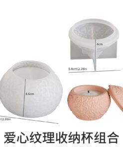 Alternative view of Vedini Concrete Love Pattern Storage Box DIY Aromatherapy Gypsum Candle Cup Storage Jar Silicone Mold JKB-3361