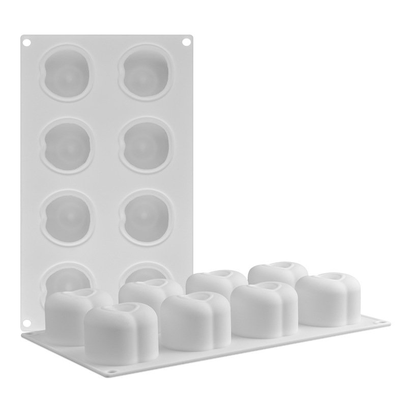 Vedini 8-Cavity Silicone Apple Mousse Mold, Easy to Demold, French-Style Cherry Fruit Dessert, Christmas Apple Mold JKb-3368 - Image 2