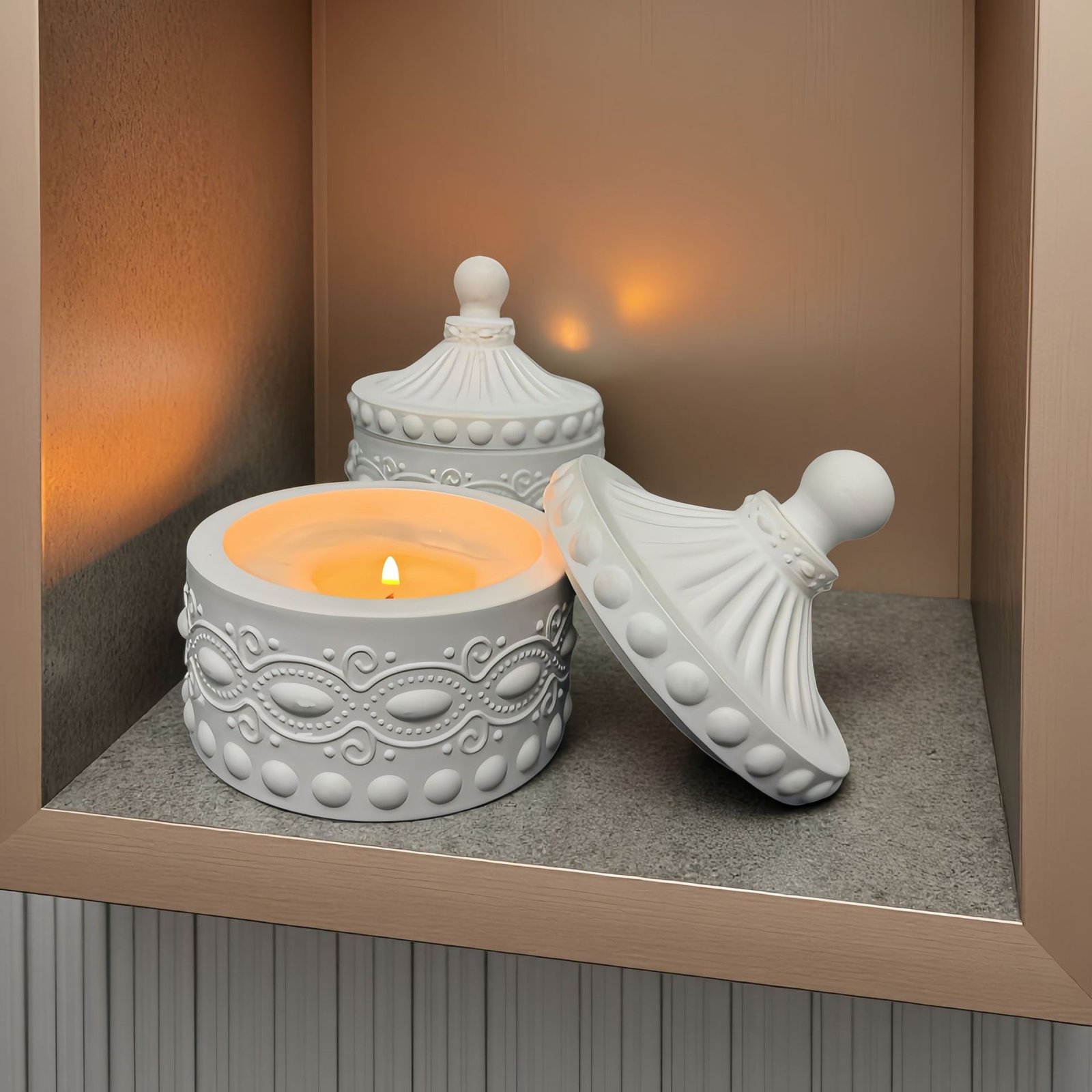 Vedini Concrete Gem Pattern Candy Jar Silicone Mould JKB-3372
