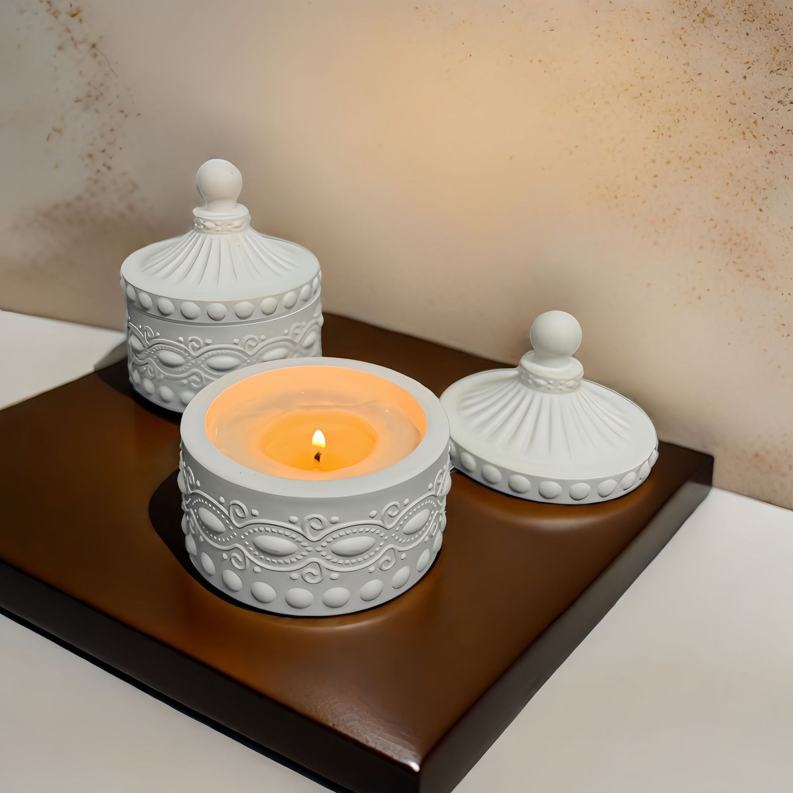 Vedini Concrete Gem Pattern Candy Jar Silicone Mould JKB-3372 - Image 5