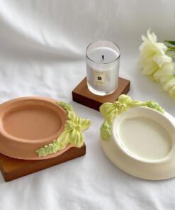 Vedini Concrete Oval Bow Embossed Pattern Tray Silicone Mold JKB-3360