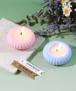 Vedini Concrete Oval Stripe Lantern Candle Holder Candle Base Silicone Mold JKB-3351
