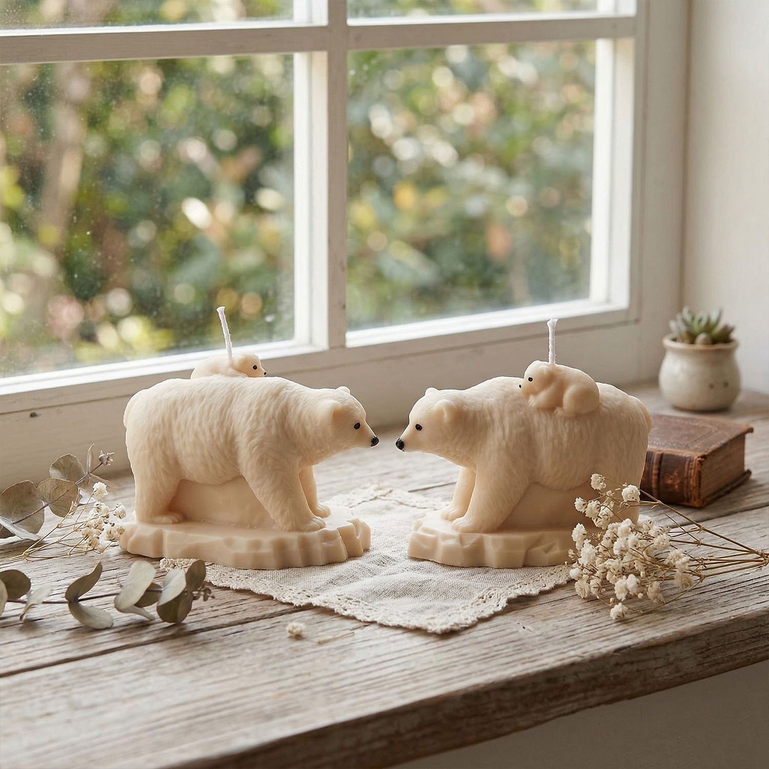 Vedini Polar Bear Mother and Child Scented Candle Silicone Mold JKB-3352 - Image 4