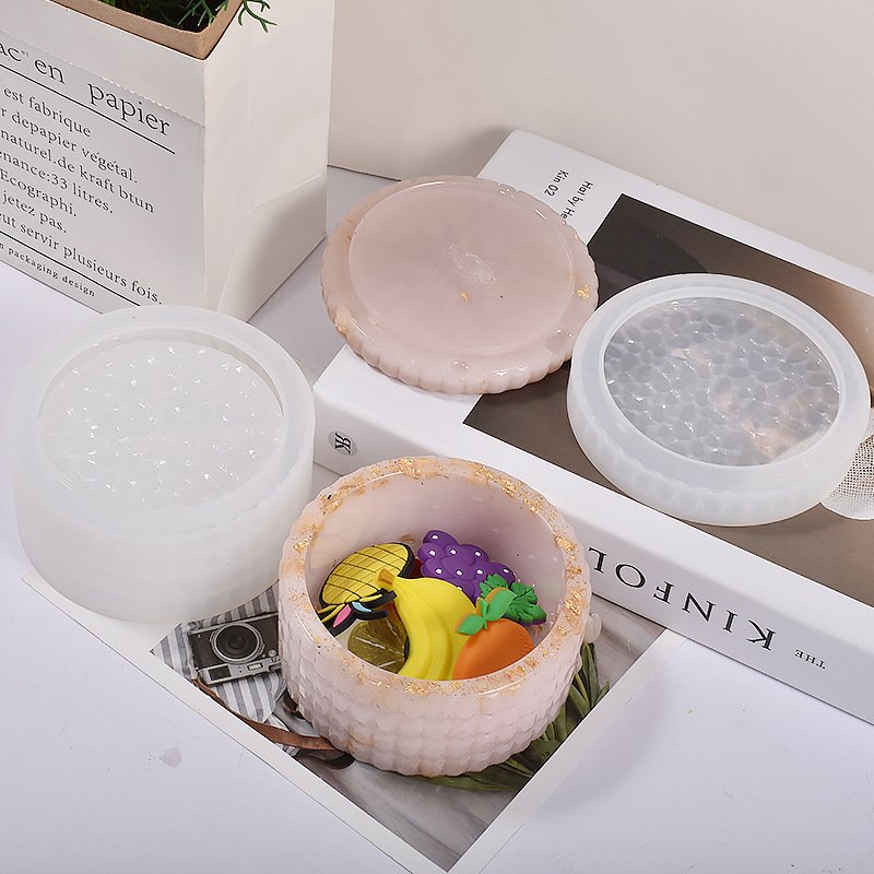 Vedini Diamond-Shaped Round Diamond Stacking Storage Box Silicone MoldJKB-3373