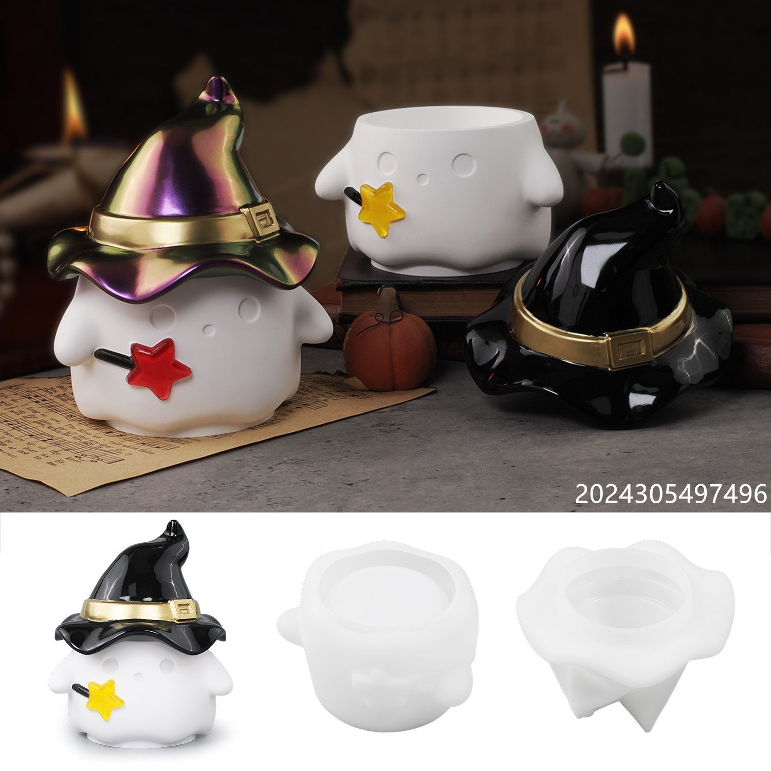 Vedini Concrete Halloween Ghost with Lid Storage Box Silicone Mold JKB-3345 - Image 4