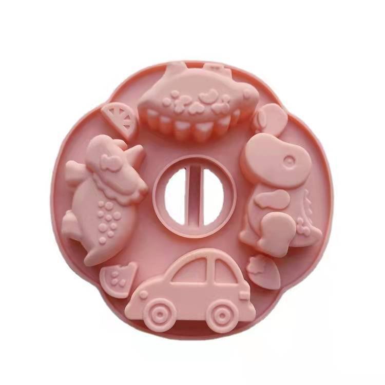 Vedini 4 Cavity Dinasaur And Car Silicon Mold JKB-3340