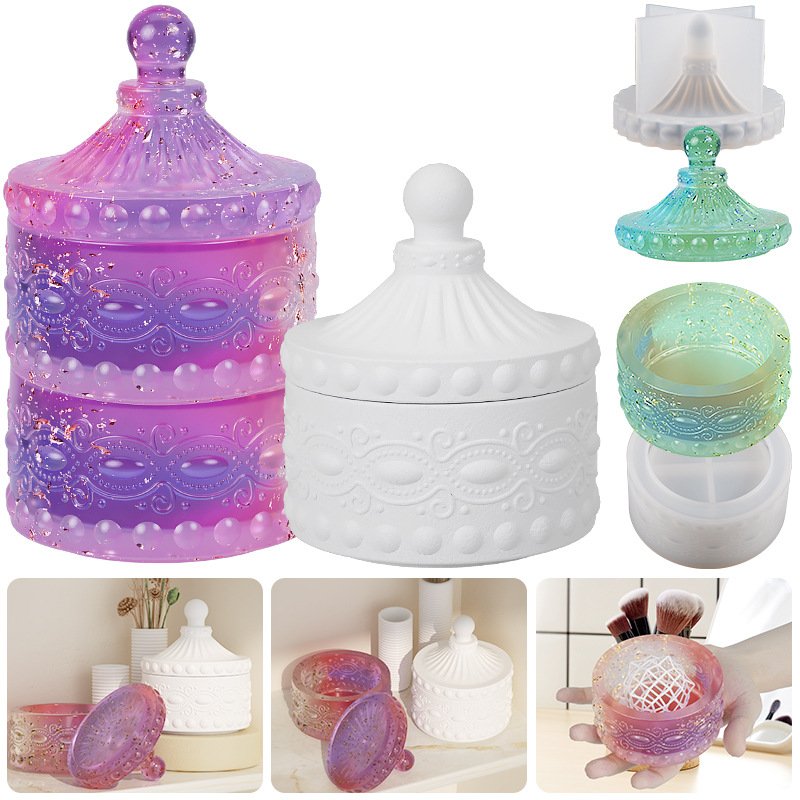 Vedini Concrete Gem Pattern Candy Jar Silicone Mould JKB-3372 - Image 4