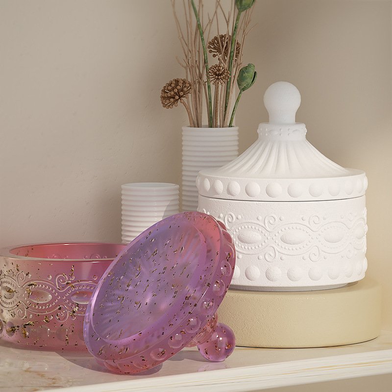 Vedini Concrete Gem Pattern Candy Jar Silicone Mould JKB-3372 - Image 5