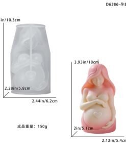 Alternative view of Vedini Heart Shape Expecting Mother Silicon Mold For Candle Jkb-3355
