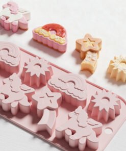 Vedini 8 Cavity Rainbow Meteor Unicorn Sun Shape Silicone Mold JKB-3337