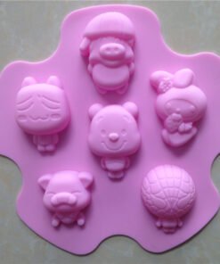 Vedini 6 Cavity Cartoon Series Silicone Mold Spiderman,Kitty and others JKB-3333