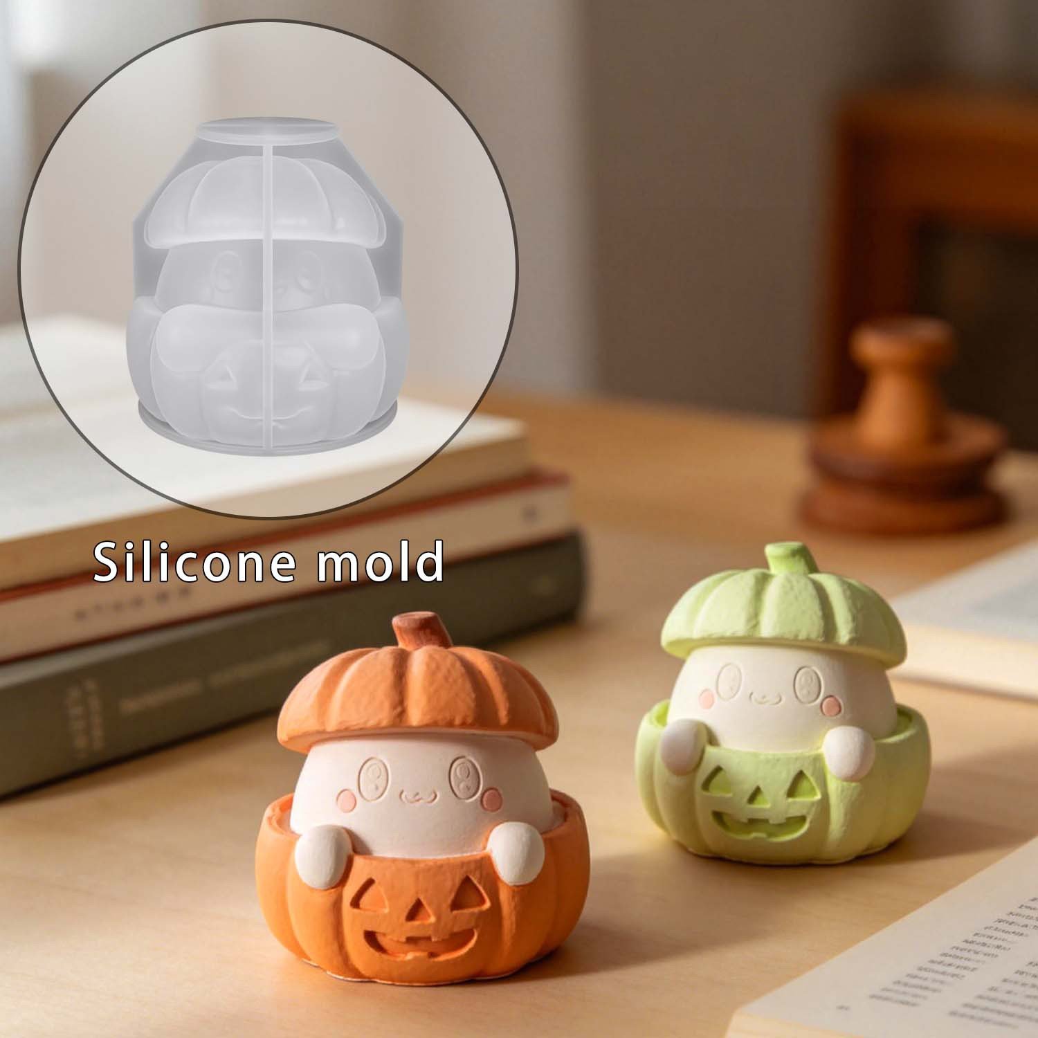 Vedini 3D Halloween Ghost Pumpkin Candle Silicone Mold JKB-3347 - Image 3