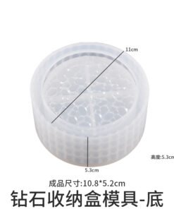 Alternative view of Vedini Diamond-Shaped Round Diamond Stacking Storage Box Silicone MoldJKB-3373