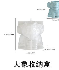 Alternative view of Vedini Concrete Elephant Flower Pot Storage Jar Silicone Mold DIY Elephant Vase Candle Cup Plaster Mold JKB-3364