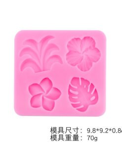 Alternative view of Vedini 4 Cavity Coconut Tree Plumeria Hibiscus Flower Turtle Leaf Silicon Mold JKB-3394