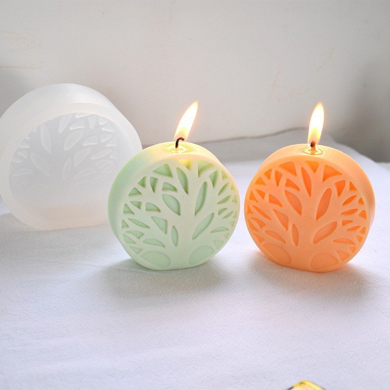 Vedini Abstract Tree Silicone Mold Round Coral Tree Scented Candle Plaster Mold Handmade Soap Mold Candle Mold JKB-3342