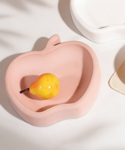 Alternative view of Vedini Concrete Fruit-Shaped Apple Tray Silicone Mold Aromatherapy Gypsum Ornament Mold JKB-3365