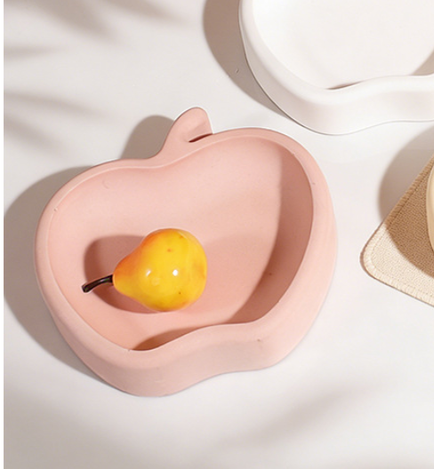 Vedini Concrete Fruit-Shaped Apple Tray Silicone Mold Aromatherapy Gypsum Ornament Mold JKB-3365 - Image 2