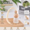 Vedini 10ml Frosted Glass Hanging Car Diffuser Bottle with Wooden Round Cap and Rope for Car Perfume Essential Oils Air Freshener Aromatherapy