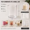 Vedini Clear Polycarbonate Candle Jar 118ml Round Transparent Reusable Candle Container for Soy Wax, Gel Wax and Paraffin Candle Making