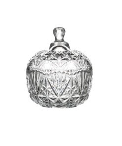 Alternative view of Vedini TG1060 Glass Candy Jar with Lid | Crystal Snack Storage Jar | 400ml Decorative Glass Jar for Candy, Dry Fruits, Jewellery & Home Décor