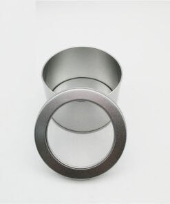 Round Window Tin Container 90×60mm | Clear Lid Metal Tin Box for Candles, Wax Melts, Soap, Cookies, Gift Packaging & Storage