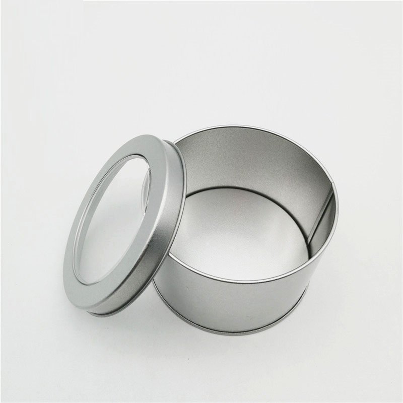 Round Window Tin Container 90×60mm | Clear Lid Metal Tin Box for Candles, Wax Melts, Soap, Cookies, Gift Packaging & Storage - Image 4
