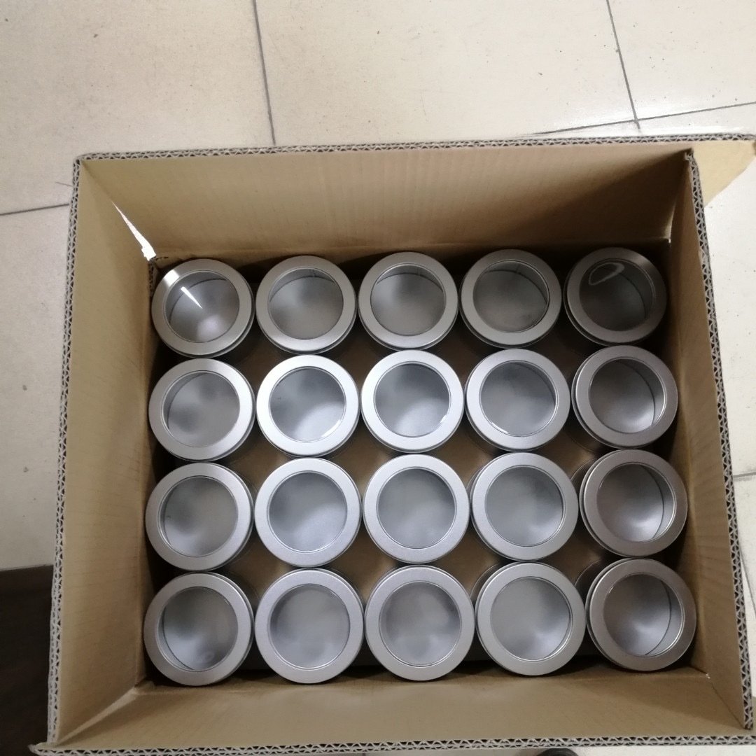 Round Window Tin Container 90×60mm | Clear Lid Metal Tin Box for Candles, Wax Melts, Soap, Cookies, Gift Packaging & Storage - Image 3