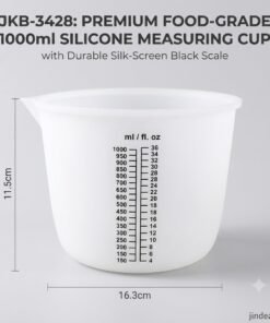 Vedini Food-Grade Silicone Measuring Cup (1000ml) with High-Precision Silk-Screen Black Scale JKB-3428