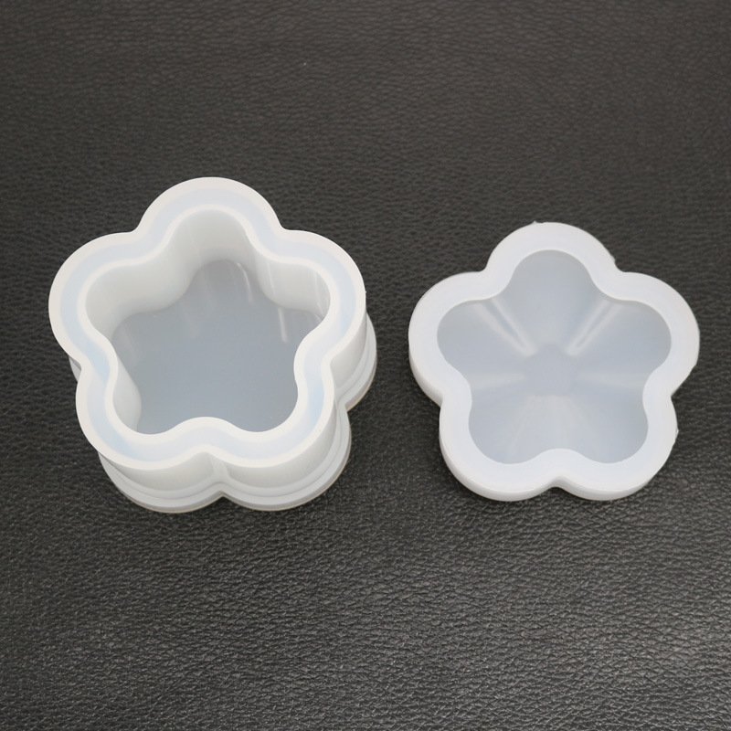 Vedini Concrete And Resin Flower Shape Storage Box Silicon Mold JKB-3426