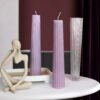 18-Tooth Striped Polycarbonate Candle Mold 6x30cm for DIY Pillar Candle Making