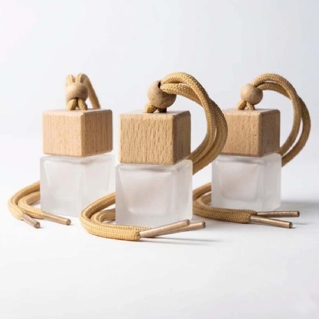 10ml Frosted Hanging Diffuser Bottle with Wooden Cap